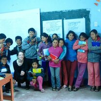 In an after-school workshop with students In an after-school workshop with students