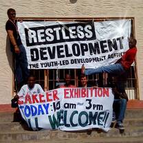 International Citizen Service Volunteers organising a Careers Fair