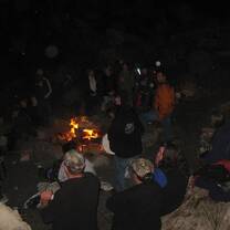 CPP participants enjoying a bonfire in the evening.