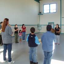 CPP participants learning the Quileute art of drumming and dancing.