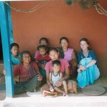 Volunteer with the Nepali host family