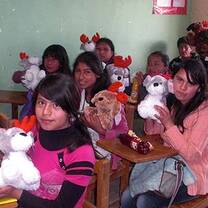 Children receiving donated gifts
