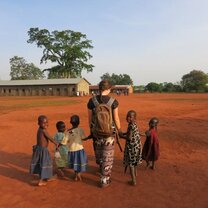 Making friends. Cultural immersion gap year program in Uganda