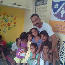 In centre with program coordinator 