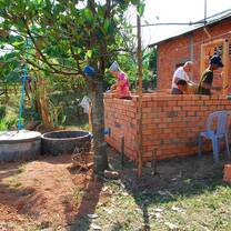 A community latrine project site