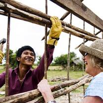 Working alongside locals building a dream home