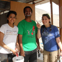 Students having fun painting