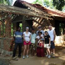 Volunteers in front of a home in Sri Lanka