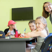 English teacher with class in Russia June 2013 