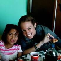 Shannon and Maria at the Monthly Pizza Party