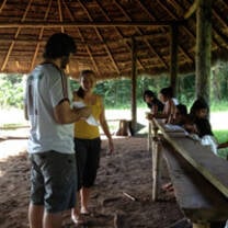 Volunteers teaching English in the Amazon