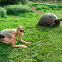 Volunteer working in conservation project on the Galapagos Islands