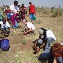 Volunteers do agricultural work in Kenya with Volunteers for Peace