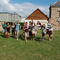 Volunteers run and laugh in France with Volunteers for Peace