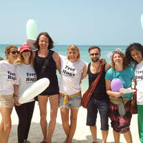 At the beach giving free hugs! Samma Karuna