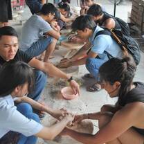 teaching students in Vietnam 