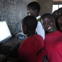 Computer literacy class in Uganda 