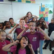 Volunteers seem to enjoy themselves as much as the students...