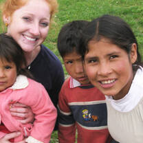 A Volunteering Solutions volunteer with children in Peru