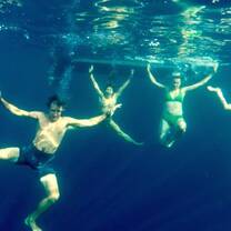Swimming volunteers have time in their time off