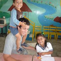 Volunteers with students in Quito