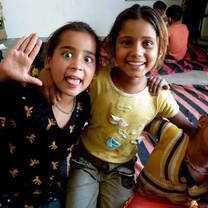 Volunteer with children in India
