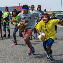 Volunteers celebrating "Blackfeet Youth Day" Volunteers celebrating "Blackfeet Youth Day"