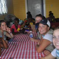 Girl Scouts service trip to Jamaica bonding at orphanage