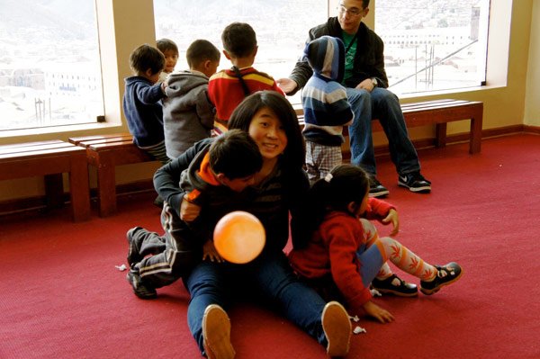 Huili at the rehabilitation center for malnourished children