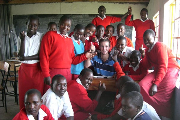 Ryan bonded with many Kenyans while volunteering with Village Volunteers