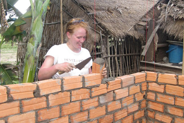 Working to a volunteer project in Cambodia