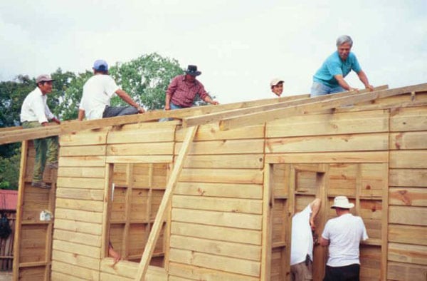 Volunteers working on a construction project in Guatemala